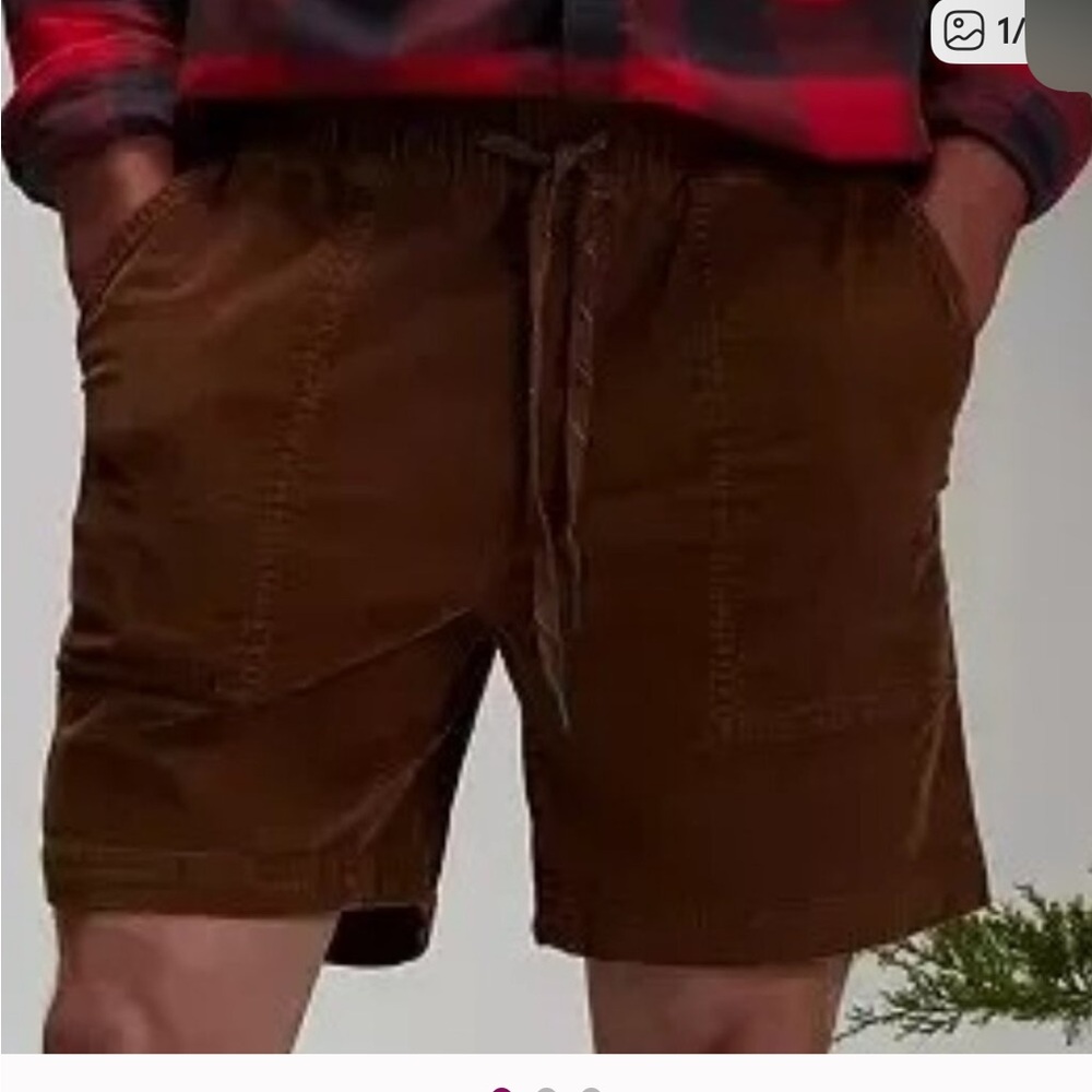 Alpine Design Men's Cord hike shorts Toasted Coffee color Size L NWT 7”inseam